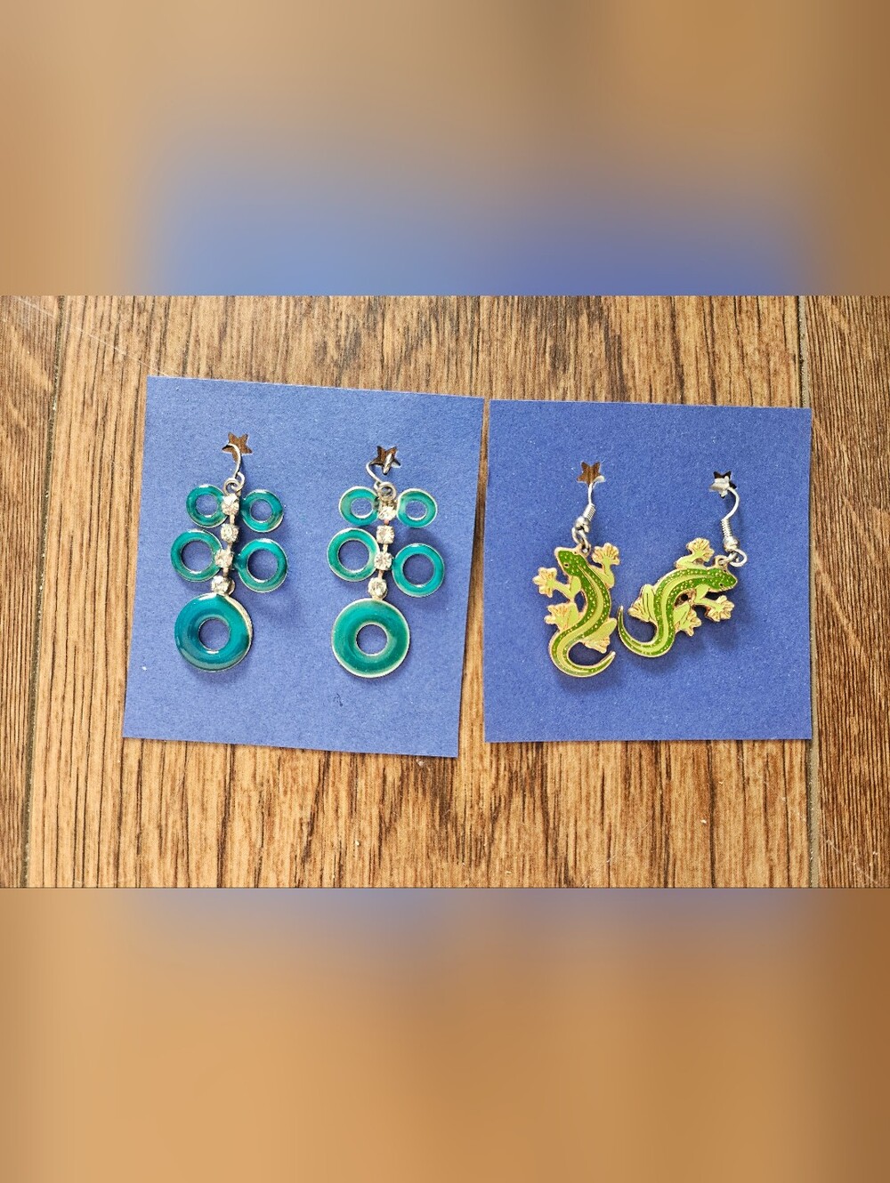 Lizard and Circle Earrings